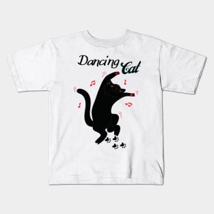 Dancing Cat / Black Cat Kids T-Shirt